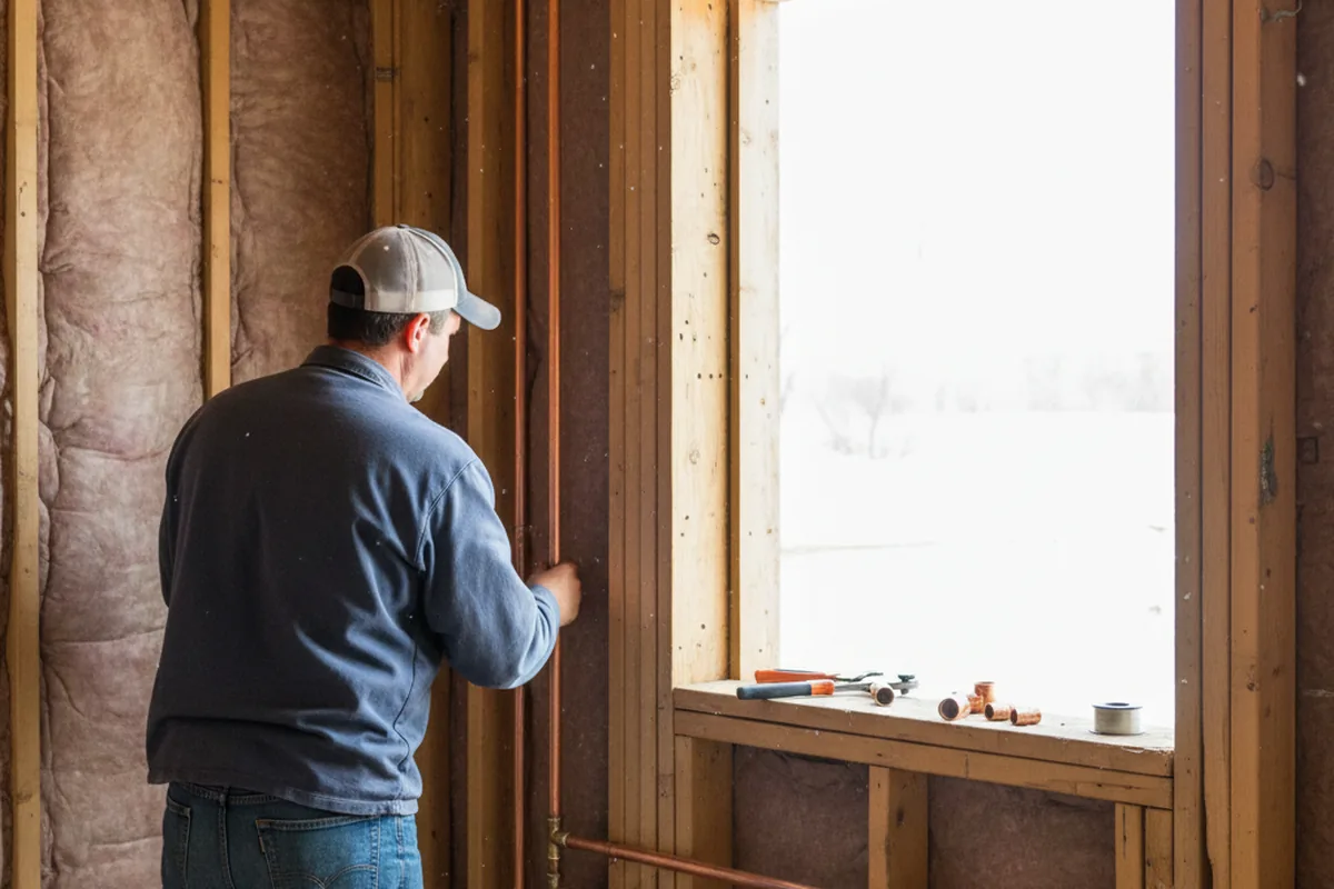 Licensed plumber running new copper supply lines in a Bluffton home